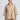 Mika khaki-sand cotton shirt for women with hidden placket and light-blue contrast stitching, front view